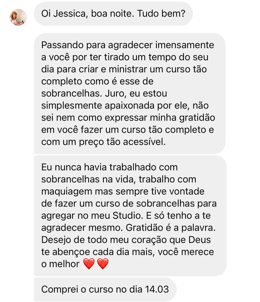 Depoimento de aluna